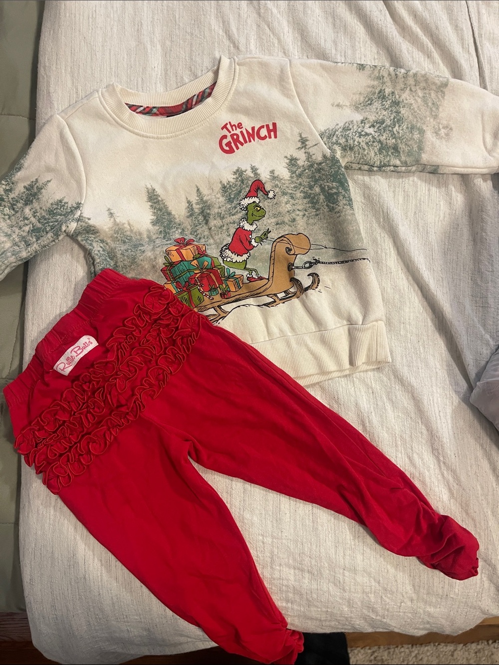 Ruffle Butts Red Ruffle Back Leggings for Kids